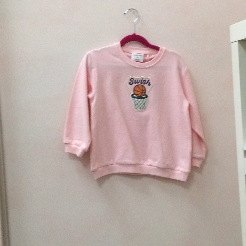 Pink 'Swish' Basketball Graphic Sweatshirt